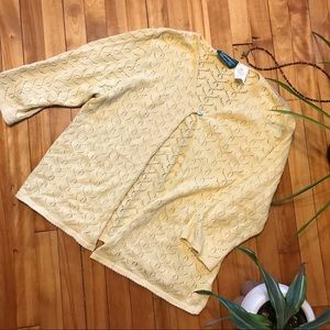 Pastel yellow crocheted cardigan